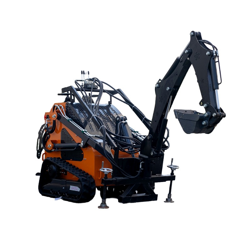 с экскаватором-погрузчиком с бортовым поворотом