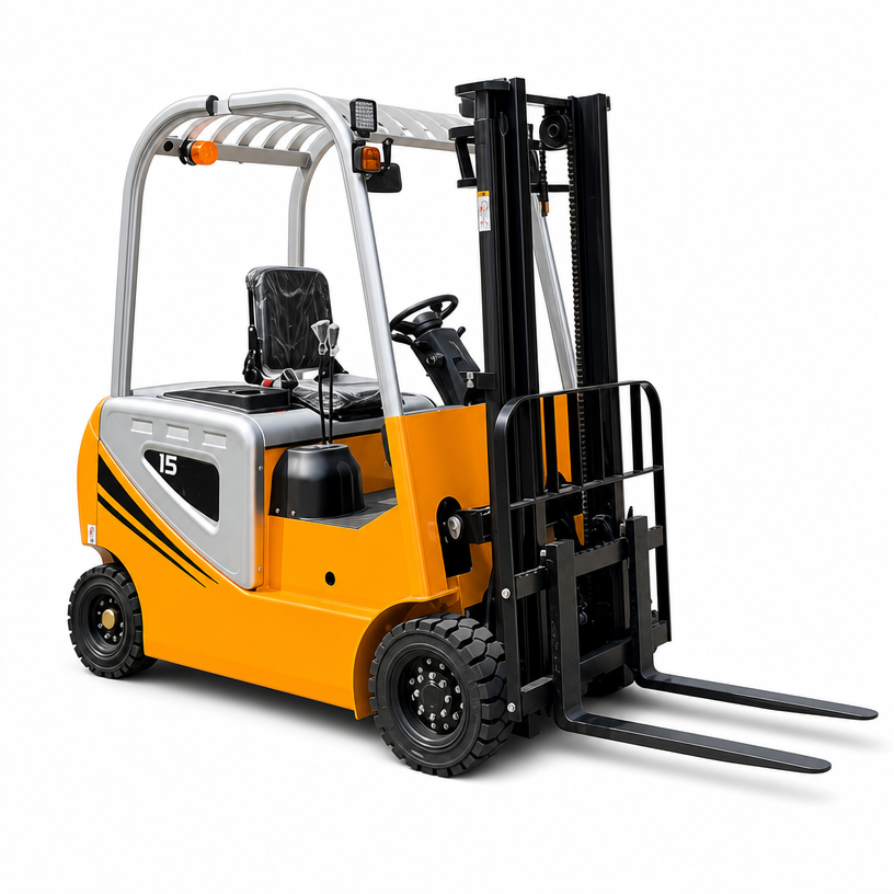 1500 kg electric counterbalance forklift side view