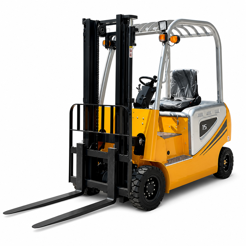 1.5 ton electric forklift in a warehouse