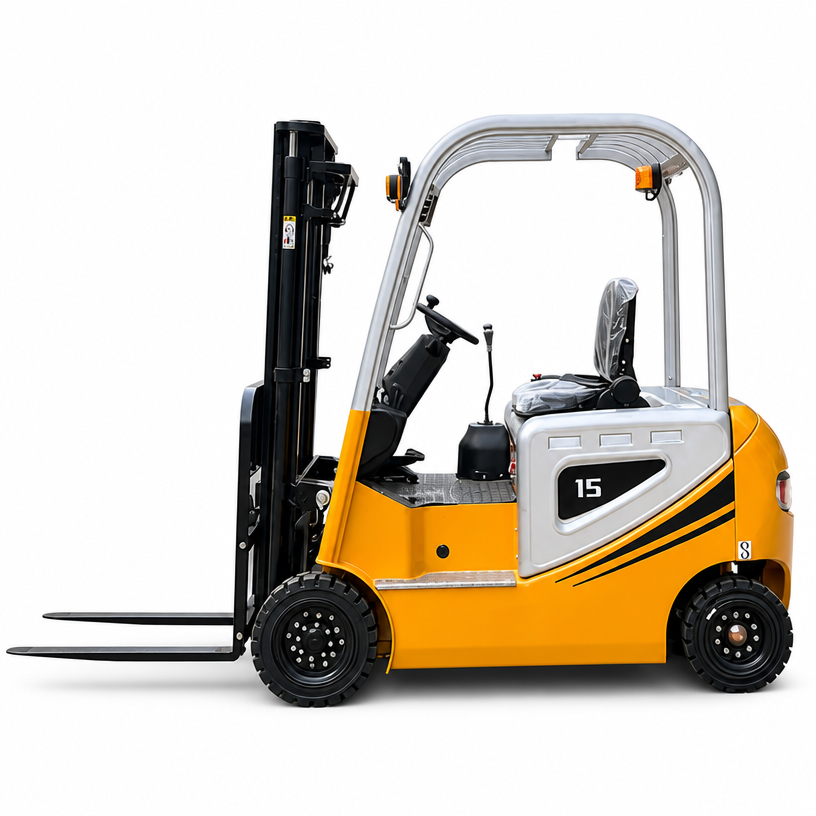 Electric forklift with battery configuration options