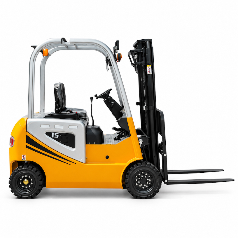 Electric forklift mast and lifting system