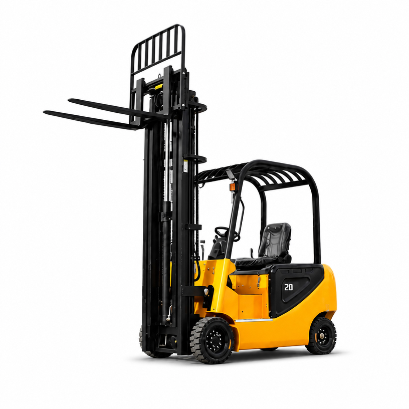 LEAD 2 ton electric forklift handling pallets in a warehouse