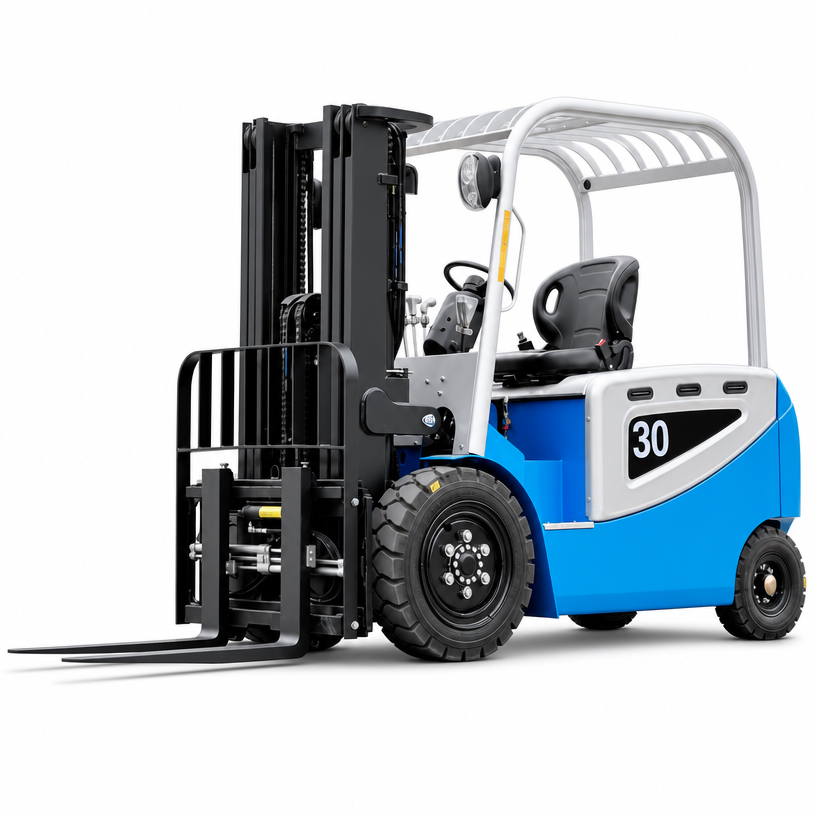Side view of LEAD 3 ton electric counterbalance forklift